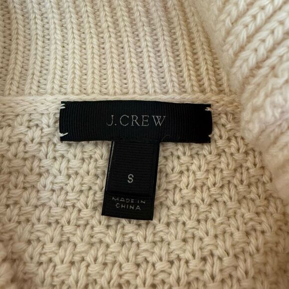 J. CREW EMBELLISHED CABLE SWEATER preppy wool blend size S - Picture 7 of 10